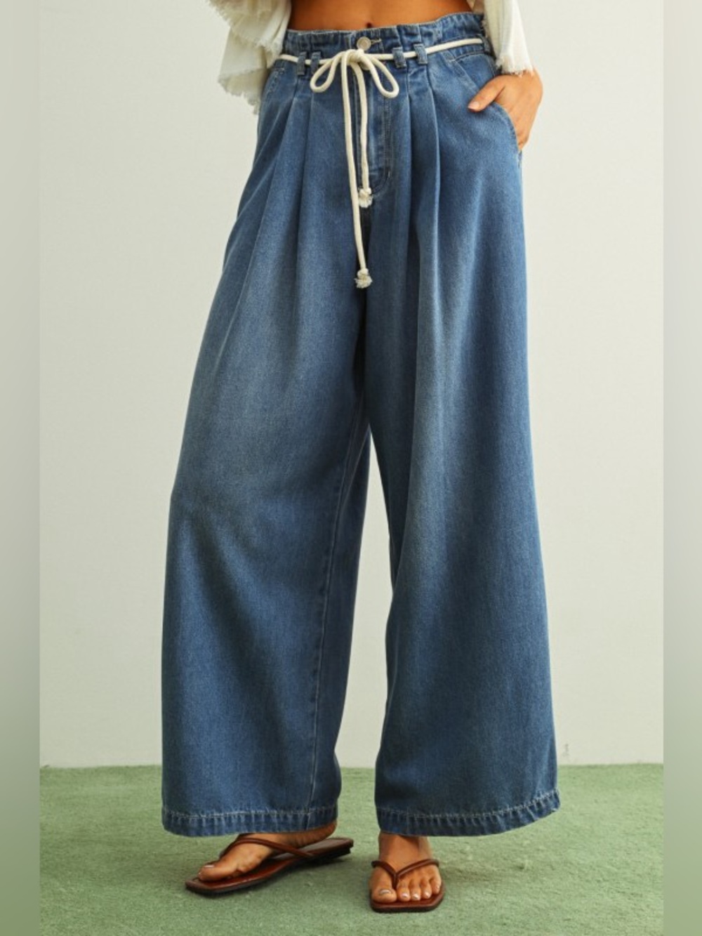 Pleated Wide Leg  Pants